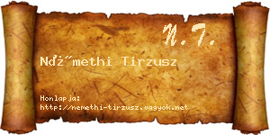 Némethi Tirzusz névjegykártya